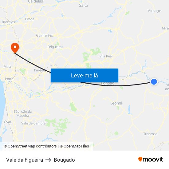 Vale da Figueira to Bougado map