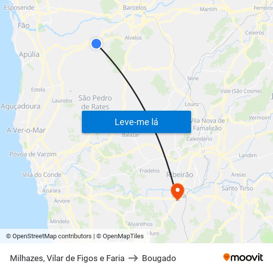 Milhazes, Vilar de Figos e Faria to Bougado map