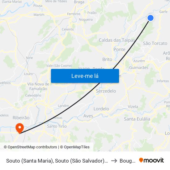 Souto (Santa Maria), Souto (São Salvador) e Gondomar to Bougado map