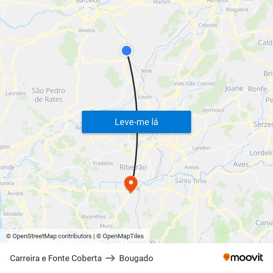 Carreira e Fonte Coberta to Bougado map