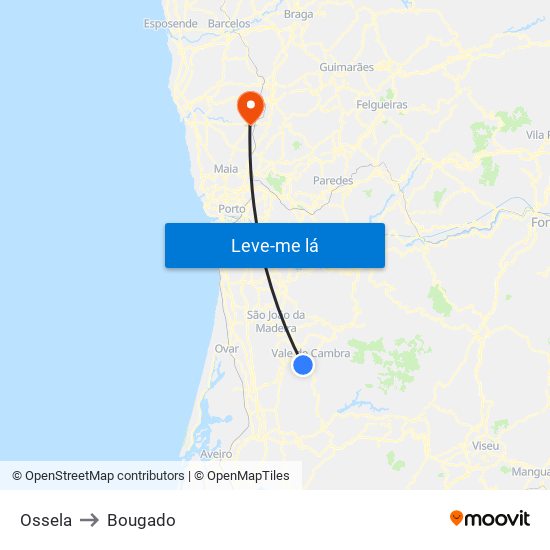 Ossela to Bougado map