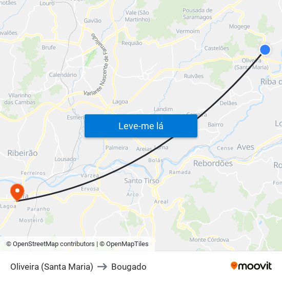 Oliveira (Santa Maria) to Bougado map