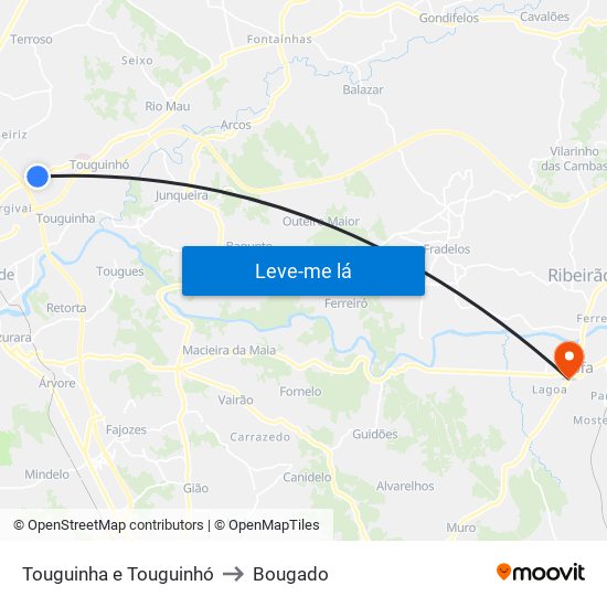 Touguinha e Touguinhó to Bougado map