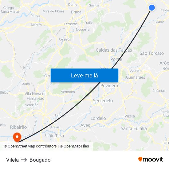 Vilela to Bougado map