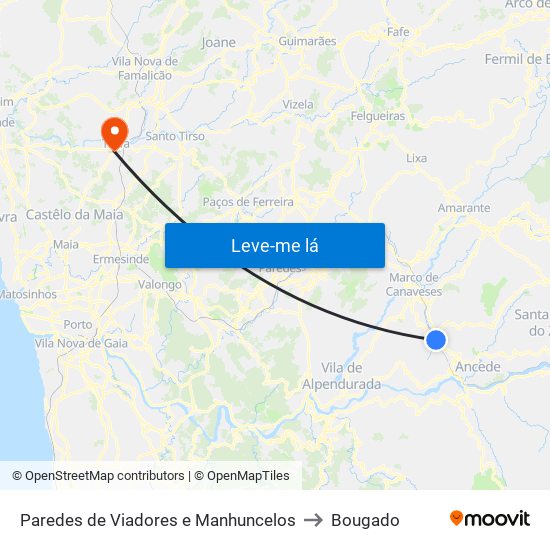 Paredes de Viadores e Manhuncelos to Bougado map