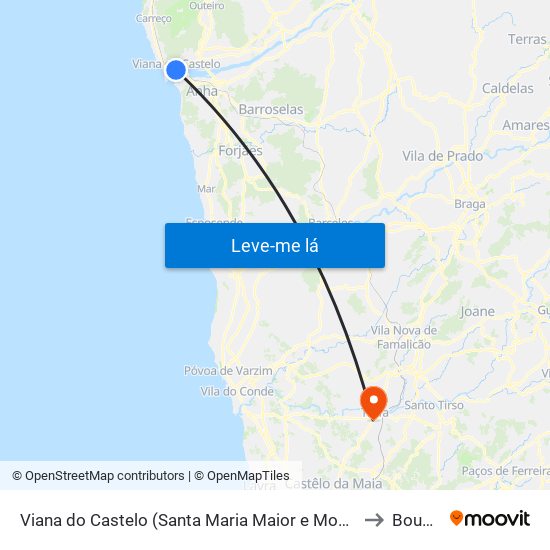 Viana do Castelo (Santa Maria Maior e Monserrate) e Meadela to Bougado map