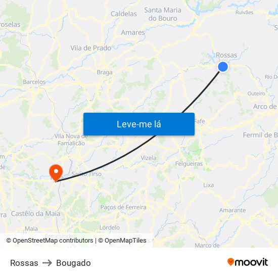 Rossas to Bougado map
