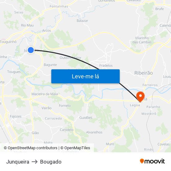 Junqueira to Bougado map