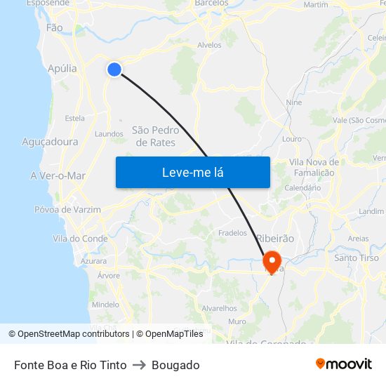 Fonte Boa e Rio Tinto to Bougado map