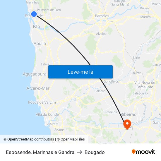 Esposende, Marinhas e Gandra to Bougado map