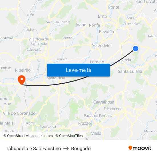 Tabuadelo e São Faustino to Bougado map