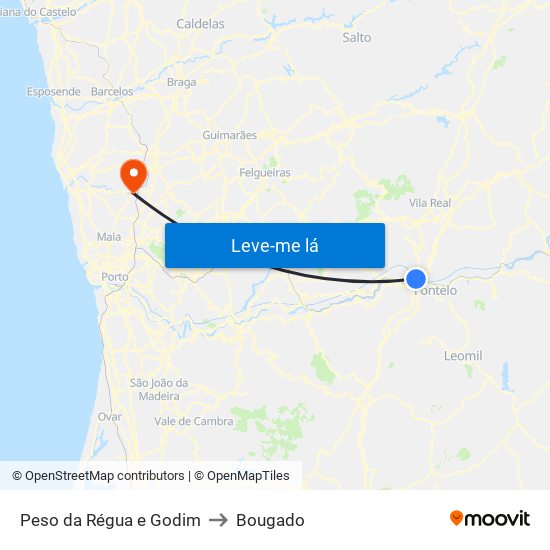 Peso da Régua e Godim to Bougado map
