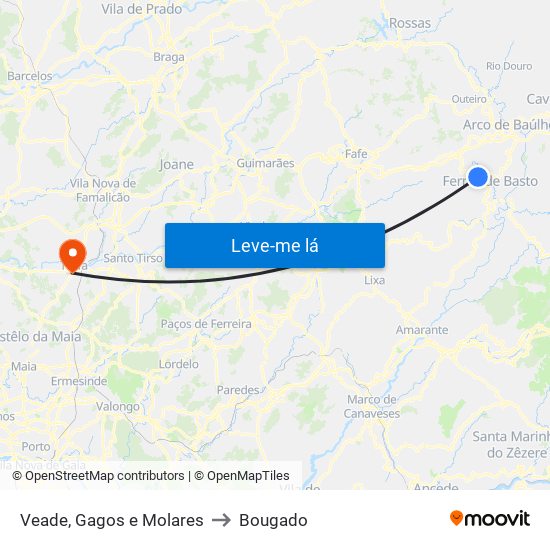 Veade, Gagos e Molares to Bougado map