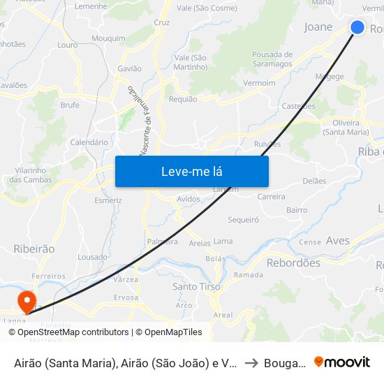 Airão (Santa Maria), Airão (São João) e Vermil to Bougado map