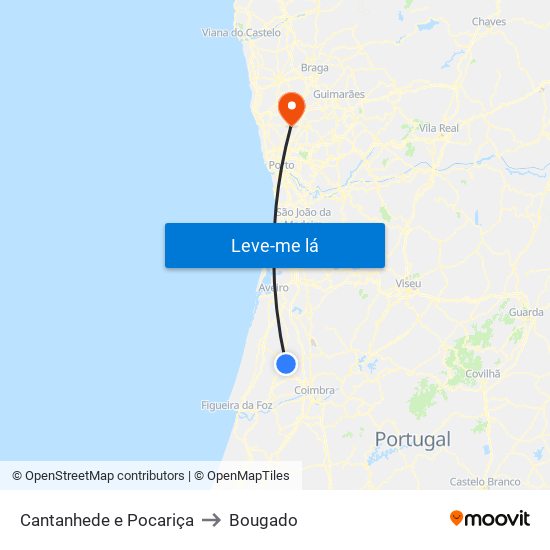 Cantanhede e Pocariça to Bougado map