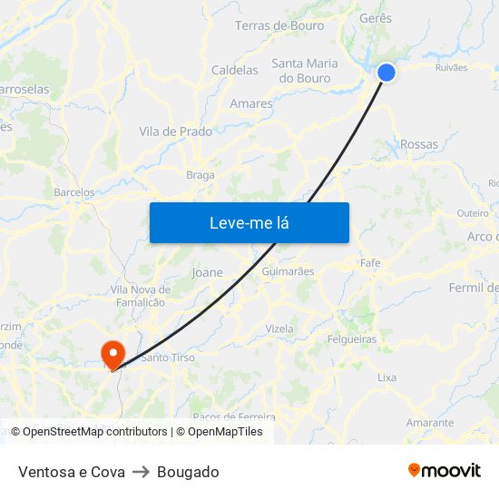 Ventosa e Cova to Bougado map