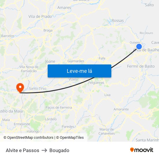 Alvite e Passos to Bougado map