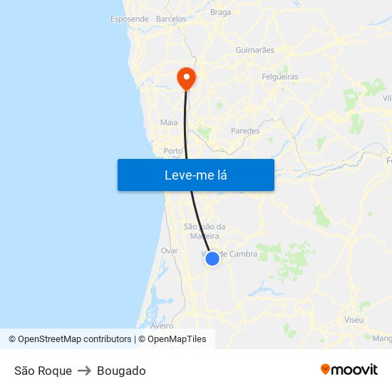 São Roque to Bougado map
