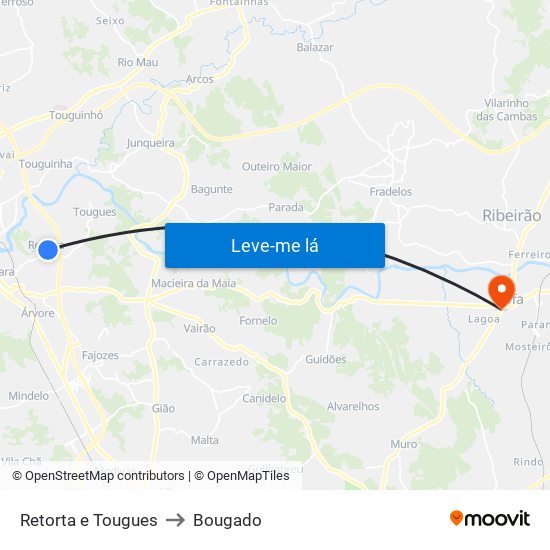 Retorta e Tougues to Bougado map