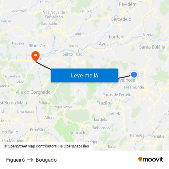Figueiró to Bougado map