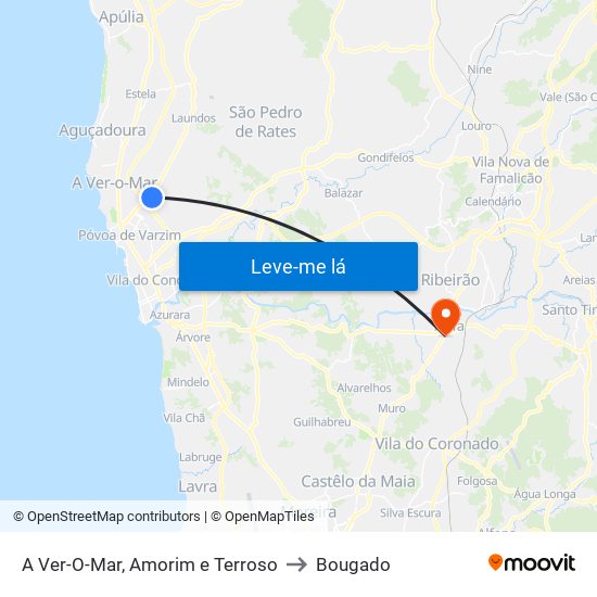 A Ver-O-Mar, Amorim e Terroso to Bougado map