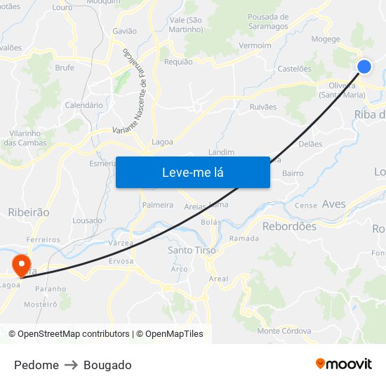 Pedome to Bougado map