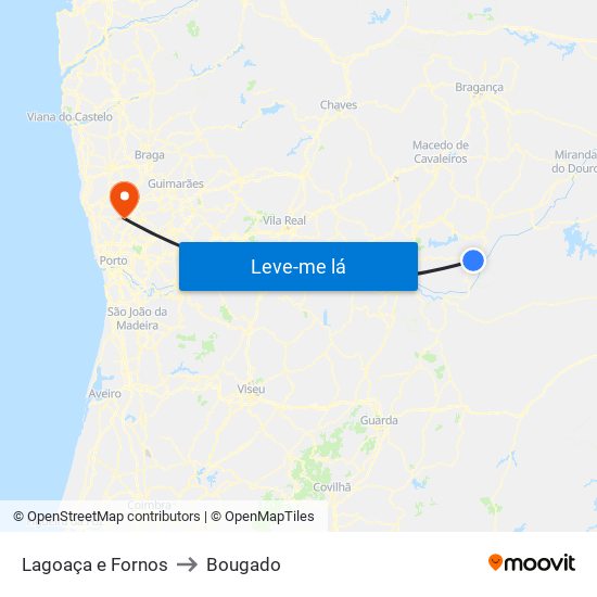 Lagoaça e Fornos to Bougado map