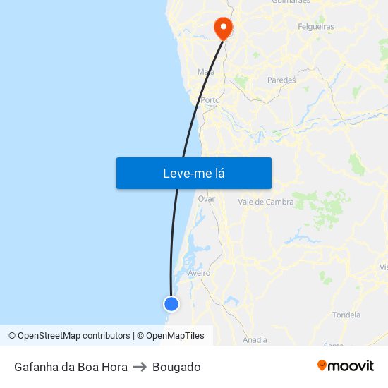 Gafanha da Boa Hora to Bougado map