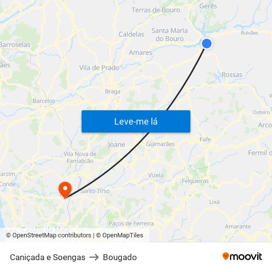 Caniçada e Soengas to Bougado map