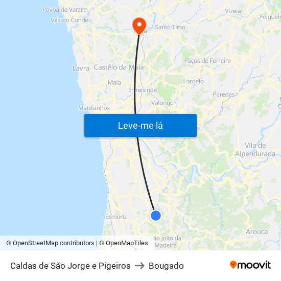 Caldas de São Jorge e Pigeiros to Bougado map