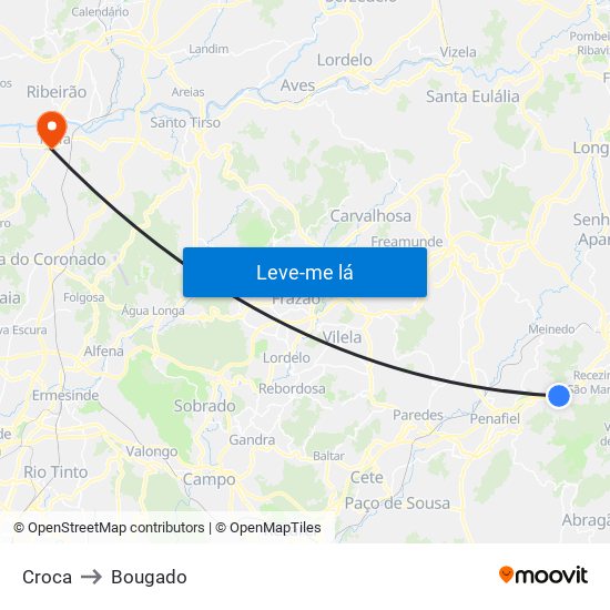 Croca to Bougado map