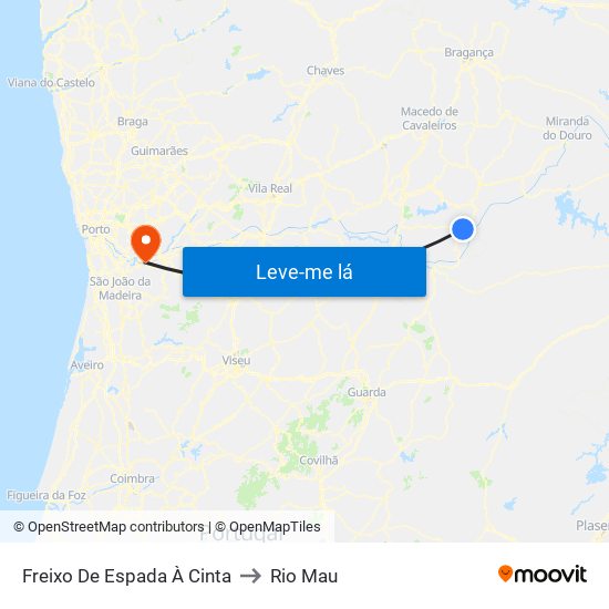 Freixo De Espada À Cinta to Rio Mau map