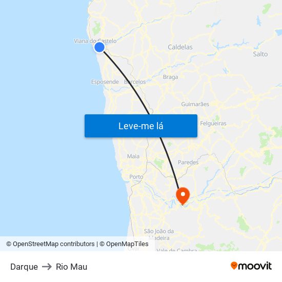 Darque to Rio Mau map