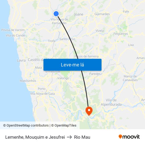 Lemenhe, Mouquim e Jesufrei to Rio Mau map
