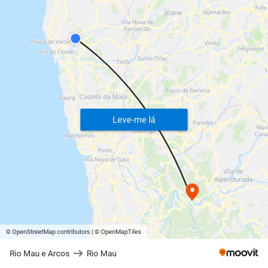 Rio Mau e Arcos to Rio Mau map