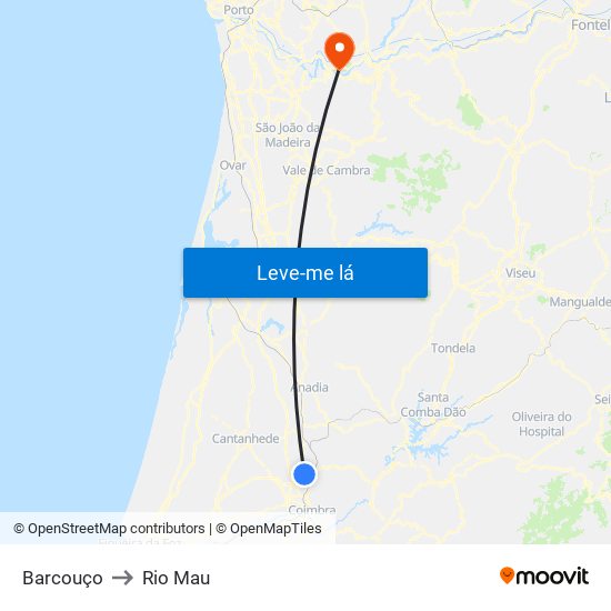 Barcouço to Rio Mau map