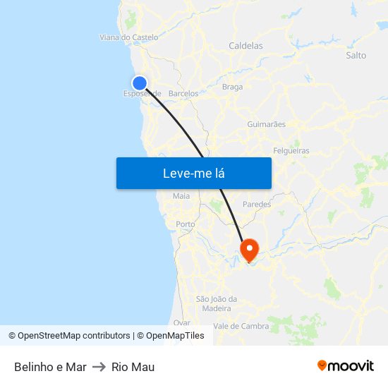 Belinho e Mar to Rio Mau map