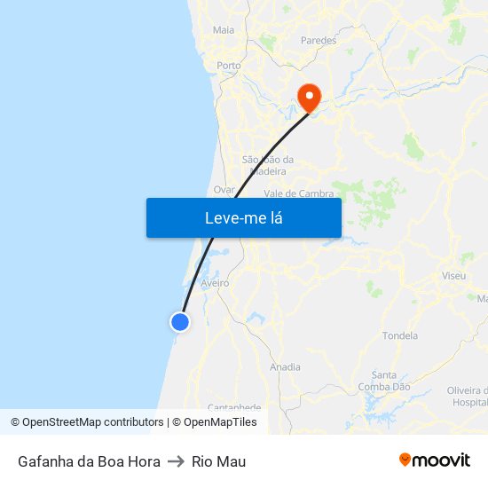 Gafanha da Boa Hora to Rio Mau map