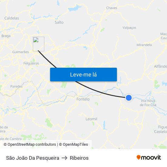 São João Da Pesqueira to Ribeiros map