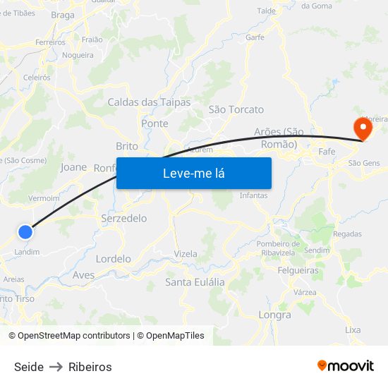 Seide to Ribeiros map