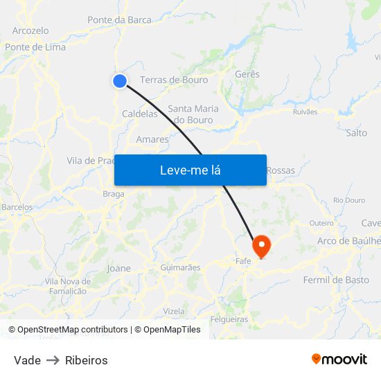 Vade to Ribeiros map