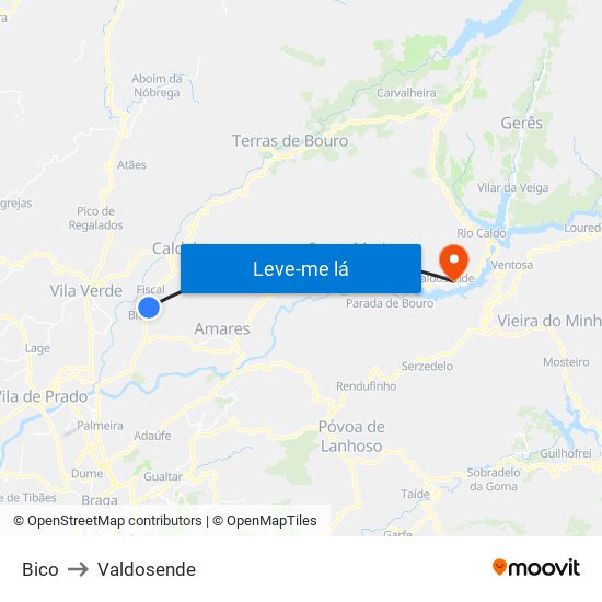 Bico to Valdosende map