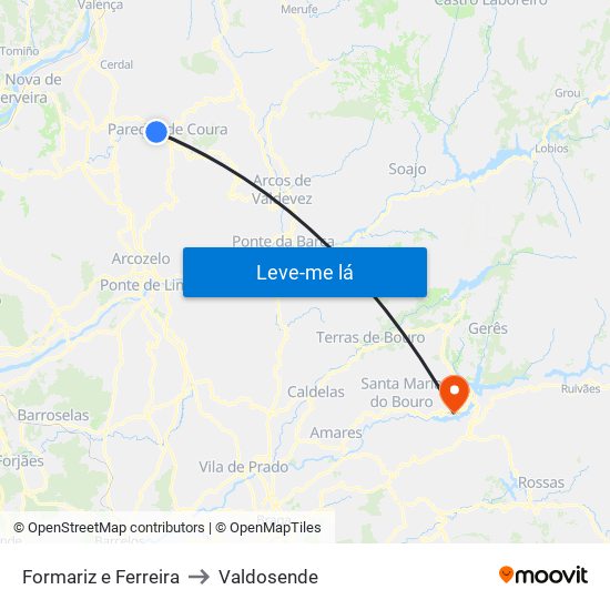 Formariz e Ferreira to Valdosende map