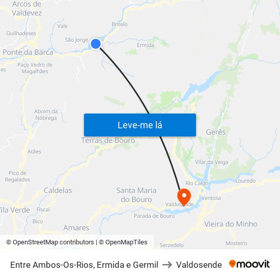 Entre Ambos-Os-Rios, Ermida e Germil to Valdosende map
