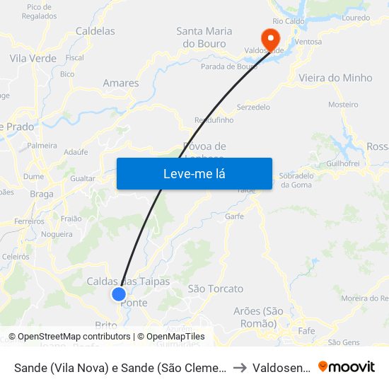 Sande (Vila Nova) e Sande (São Clemente) to Valdosende map