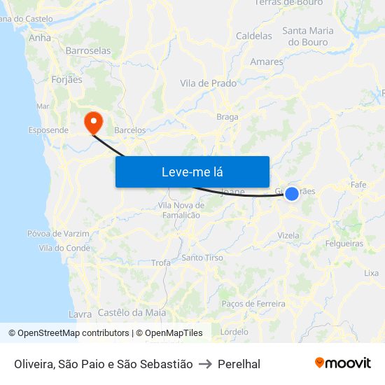 Oliveira, São Paio e São Sebastião to Perelhal map