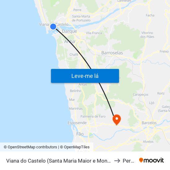 Viana do Castelo (Santa Maria Maior e Monserrate) e Meadela to Perelhal map