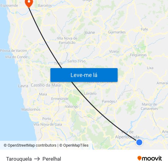 Tarouquela to Perelhal map