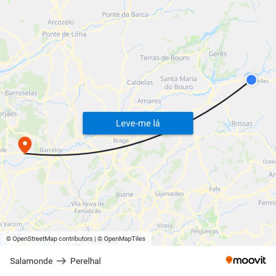 Salamonde to Perelhal map