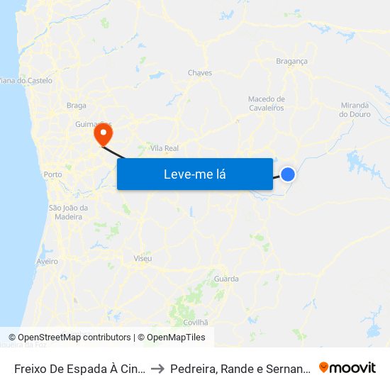 Freixo De Espada À Cinta to Pedreira, Rande e Sernande map